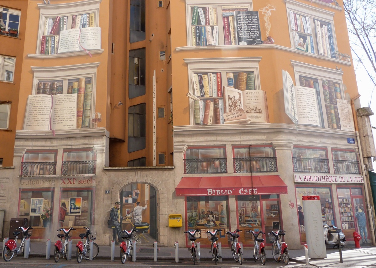 Fresque bibliothèque de la cité